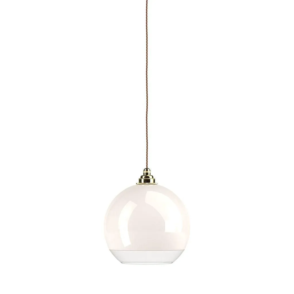 White Glass Globe Pendant Light Hereford