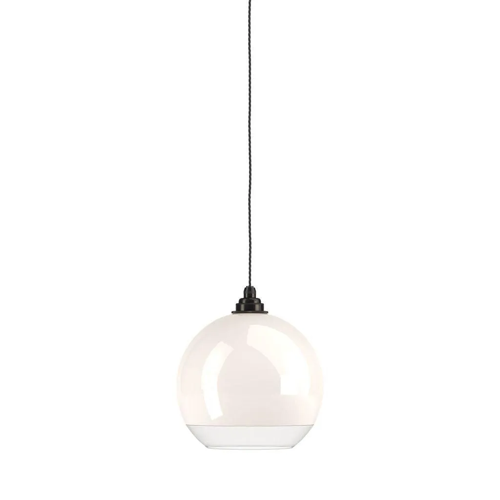 White Glass Globe Pendant Light Hereford