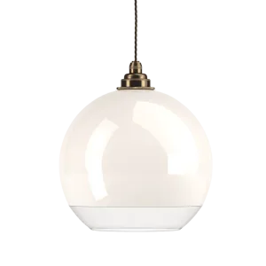 White Glass Globe Pendant Light Hereford