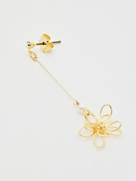 Wirework Flower Long Earrings