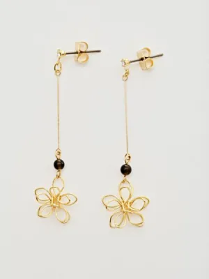 Wirework Flower Long Earrings