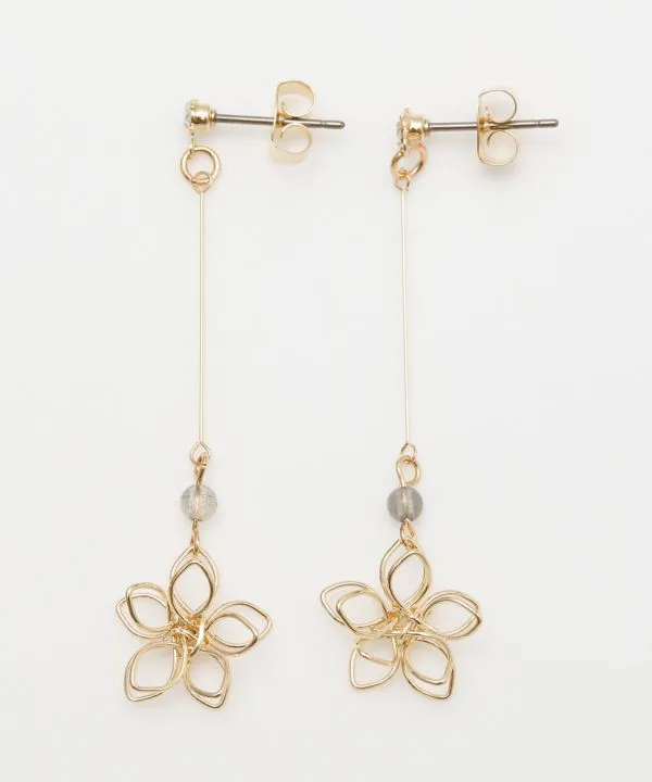 Wirework Flower Long Earrings