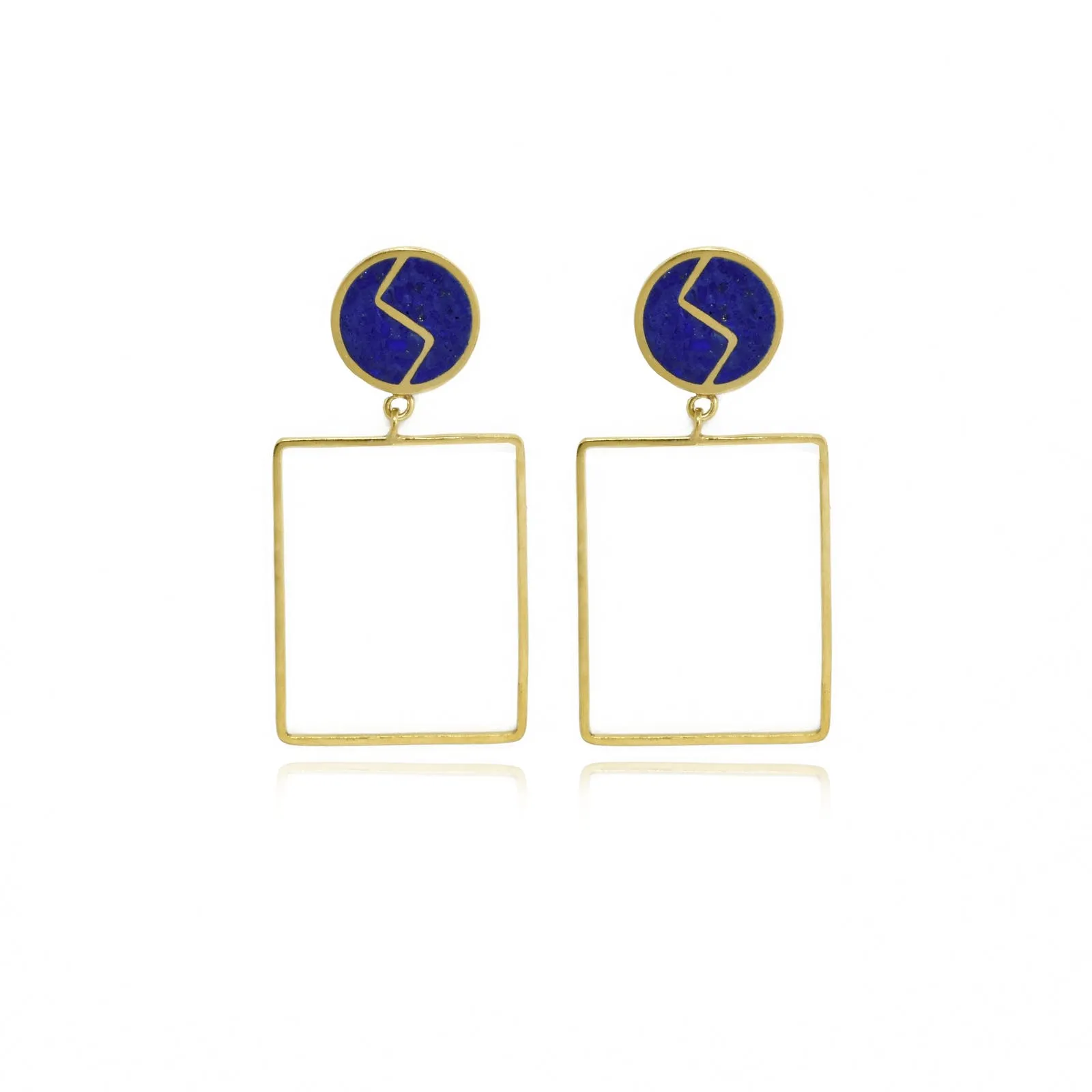 Zabul Statement Earring in Lapis Lazuli and Gold Vermeil