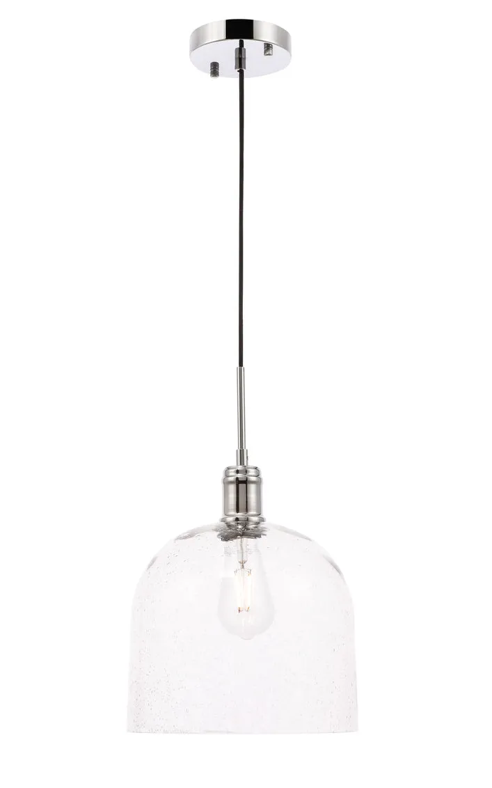 ZC121-LD6214C - Living District: Gabe 1 light Chrome and Clear seeded glass pendant